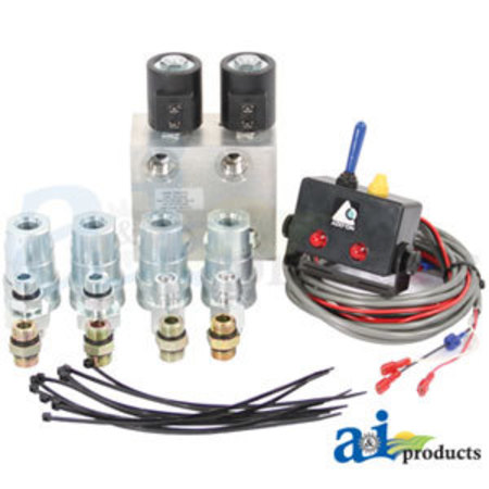 A & I Products Hyd. Multiplier, 2 Circuit w/ Switchbox / Couplers, 12VDC 13" x13" x2" A-14790